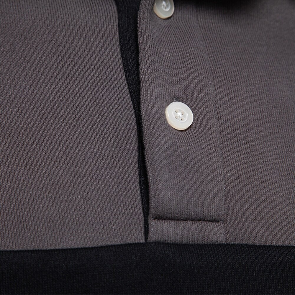 Color-Block Knit Polo Sweatshirt
