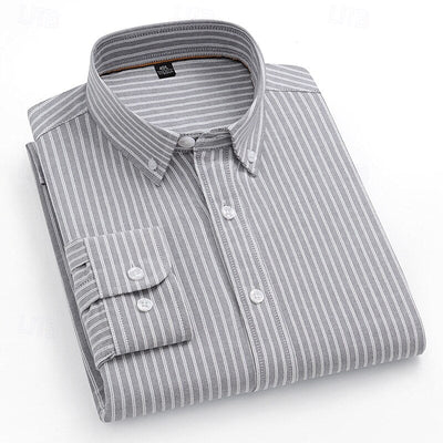100% Cotton Striped Oxford Long Sleeve Shirt